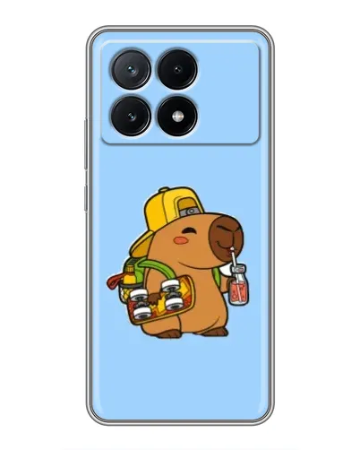 Чехол для Xiaomi POCO X6 Pro (5G) с картинкой «Капибара на скейте»