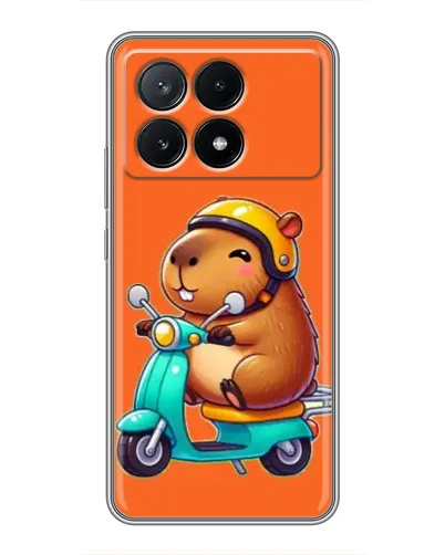 Чехол для Xiaomi POCO X6 Pro (5G) с картинкой «Капибара на скутере»