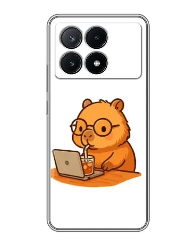 Чехол для Xiaomi POCO X6 Pro (5G) с картинкой «Капибара с ноутбуком»