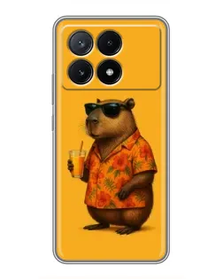 Чехол для Xiaomi POCO X6 Pro (5G) с картинкой «Капибара на отдыхе»