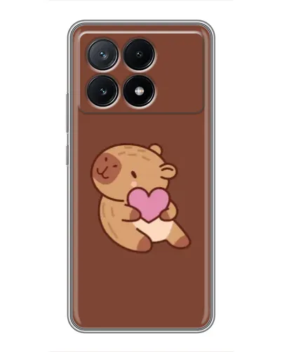 Чехол для Xiaomi POCO X6 Pro (5G) с картинкой «Капибара с сердцем»