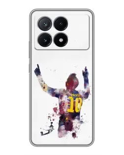 Чехол для Xiaomi POCO X6 Pro (5G) с картинкой «Акварельный Месси Барселона»