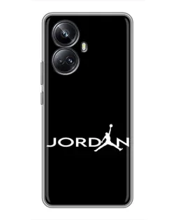 Чехол для Realme 10 Pro Plus с картинкой «Jordan White Logo»