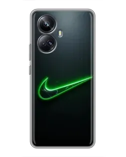 Чехол для Realme 10 Pro Plus с картинкой «Неоновый контур Nike»