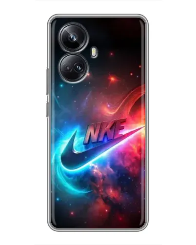 Чехол для Realme 10 Pro Plus с картинкой «Огненный логотип Nike»