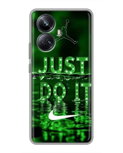 Чехол для Realme 10 Pro Plus с картинкой «Зеленый неоновый Nike»