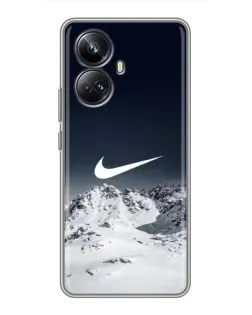Чехол для Realme 10 Pro Plus с картинкой «Nike — зимние горы»