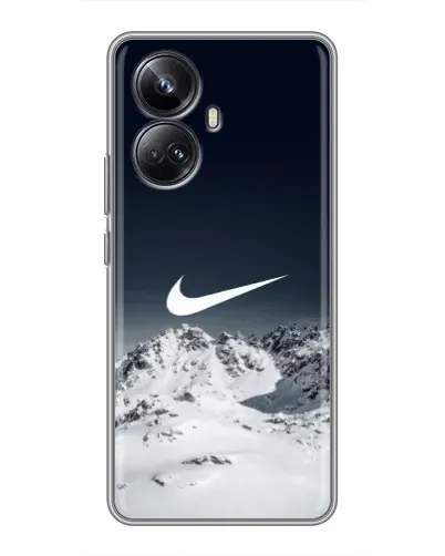Чехол для Realme 10 Pro Plus с картинкой «Nike — зимние горы»