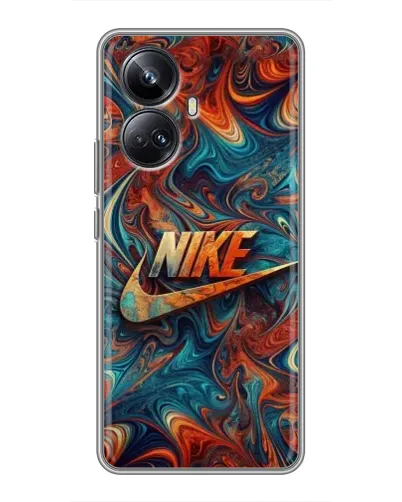 Чехол для Realme 10 Pro Plus с картинкой «Nike в абстракции»