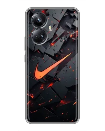Чехол для Realme 10 Pro Plus с картинкой «Nike — эффект разломов»