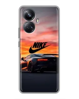 Чехол для Realme 10 Pro Plus с картинкой «Nike и суперкар»