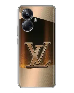 Чехол для Realme 10 Pro Plus с картинкой «LV — золотое сияние»