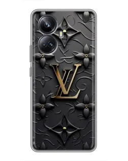 Чехол для Realme 10 Pro Plus с картинкой «Кожаная текстура LV»