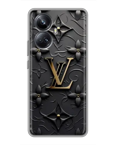 Чехол для Realme 10 Pro Plus с картинкой «Кожаная текстура LV»