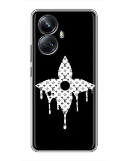 Чехол для Realme 10 Pro Plus с картинкой «Цветочная монограмма»