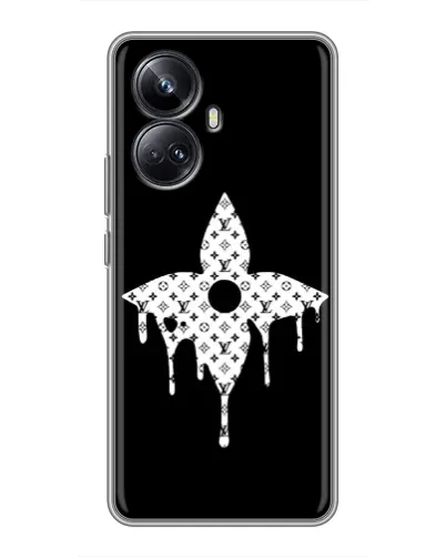 Чехол для Realme 10 Pro Plus с картинкой «Цветочная монограмма»