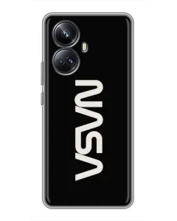 Чехол для Realme 10 Pro Plus с картинкой «NASA — вертикальный логотип»