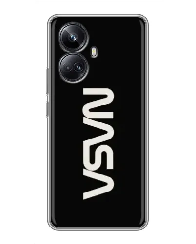 Чехол для Realme 10 Pro Plus с картинкой «NASA — вертикальный логотип»