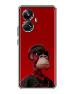 Чехол для Realme 10 Pro Plus с картинкой «Bored Ape в красном»