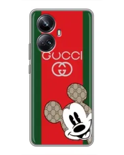 Чехол для Realme 10 Pro Plus с картинкой «Gucci — полосы и Микки»