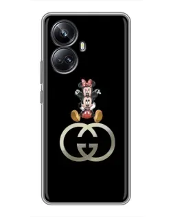 Чехол для Realme 10 Pro Plus с картинкой «Минни Маус на лого»