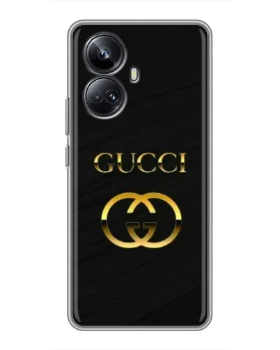 Чехол для Realme 10 Pro Plus с картинкой «Золотой логотип Gucci»