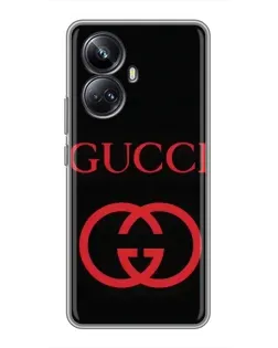 Чехол для Realme 10 Pro Plus с картинкой «Gucci — красный логотип»