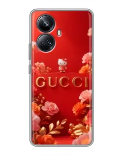 Чехол для Realme 10 Pro Plus с картинкой «Gucci — золотой сад»