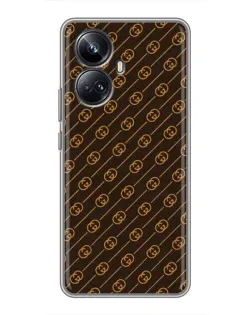 Чехол для Realme 10 Pro Plus с картинкой «Gucci — золотые диагонали»
