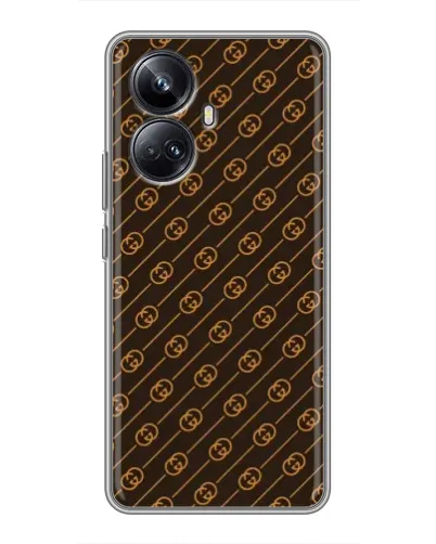 Чехол для Realme 10 Pro Plus с картинкой «Gucci — золотые диагонали»