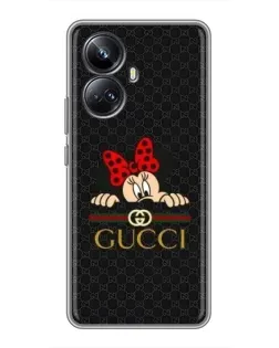 Чехол для Realme 10 Pro Plus с картинкой «Минни Маус Gucci — черный»