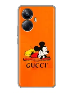 Чехол для Realme 10 Pro Plus с картинкой «Микки Маус Gucci — оранж»