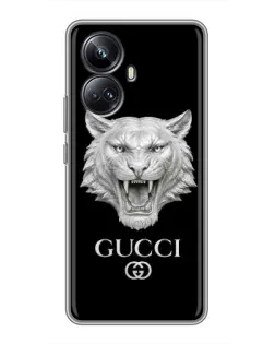 Чехол для Realme 10 Pro Plus с картинкой «Gucci — серебряный лев»