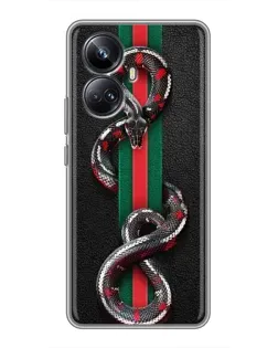 Чехол для Realme 10 Pro Plus с картинкой «Gucci — змея на полосе»