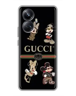 Чехол для Realme 10 Pro Plus с картинкой «Gucci — герои Disney и монограмма»