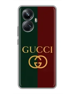 Чехол для Realme 10 Pro Plus с картинкой «Gucci — темно-зеленый градиент»