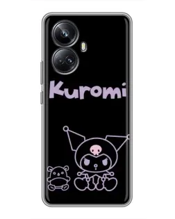 Чехол для Realme 10 Pro Plus с картинкой «Kuromi — черный минимализм» Чехол для Realme 10 Pro Plus с картинкой «Kuromi — черный минимализм»