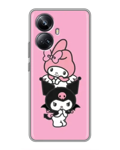 Чехол для Realme 10 Pro Plus с картинкой «My Melody и Kuromi»