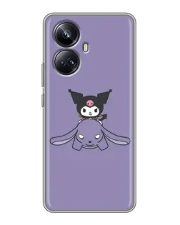 Чехол для Realme 10 Pro Plus с картинкой «Kuromi на лиловом фоне»