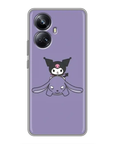 Чехол для Realme 10 Pro Plus с картинкой «Kuromi на лиловом фоне»