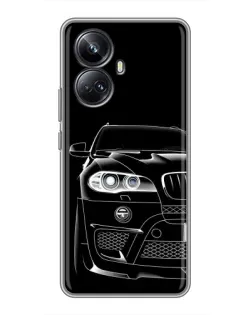 Чехол для Realme 10 Pro Plus с картинкой «Темный силуэт BMW»