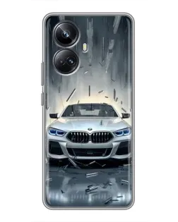 Чехол для Realme 10 Pro Plus с картинкой «BMW в свете фар»