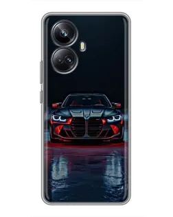 Чехол для Realme 10 Pro Plus с картинкой «BMW на мокрой дороге»