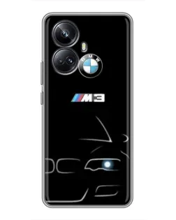 Чехол для Realme 10 Pro Plus с картинкой «Минималистичный принт BMW M3»