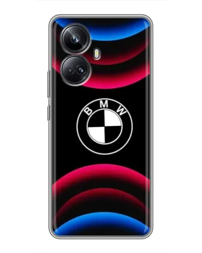 Чехол для Realme 10 Pro Plus с картинкой «Логотип BMW и неоновые дуги» Чехол для Realme 10 Pro Plus с картинкой «Логотип BMW и неоновые дуги»