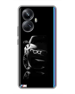Чехол для Realme 10 Pro Plus с картинкой «Силуэт BMW в темноте»