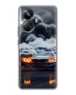 Чехол для Realme 10 Pro Plus с картинкой «BMW в дыму»