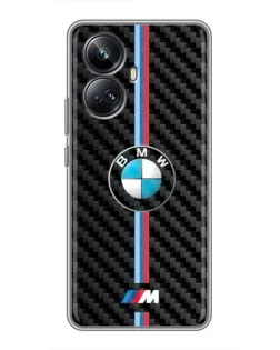 Чехол для Realme 10 Pro Plus с картинкой «Эмблема BMW и карбон»