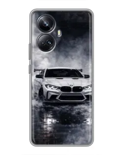 Чехол для Realme 10 Pro Plus с картинкой «BMW сквозь туман»