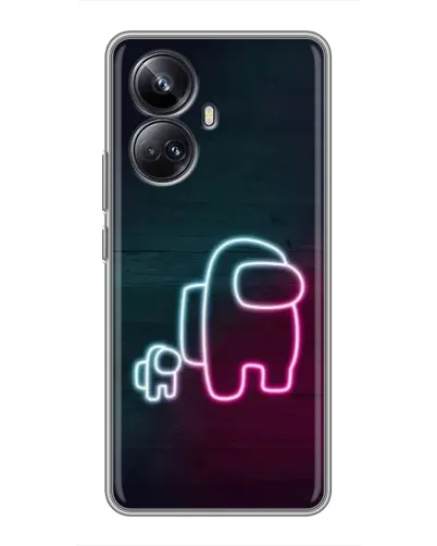 Чехол для Realme 10 Pro Plus с картинкой «Among Us неон-арт»